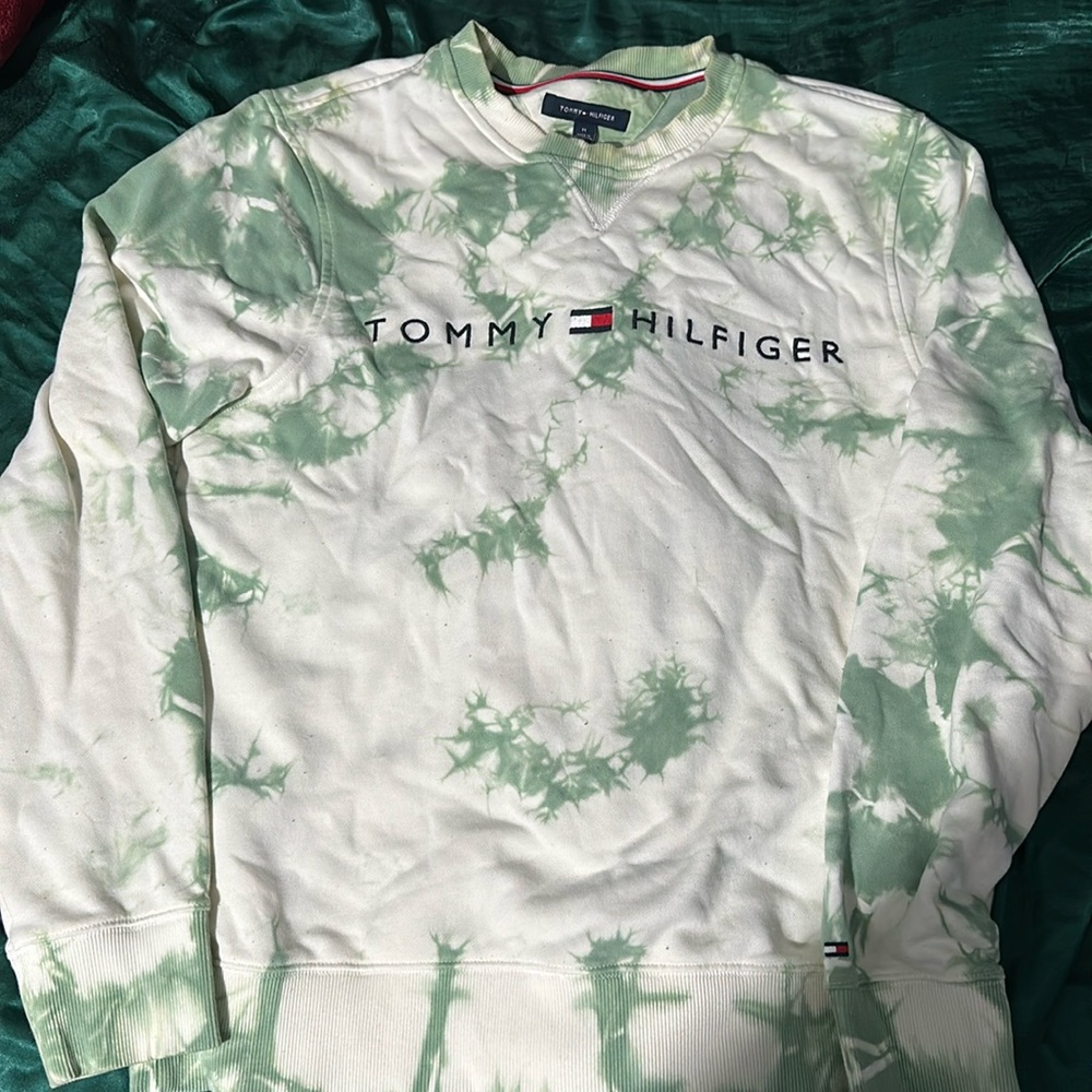 Tommy Hilfiger Green Tie Dye Sweater